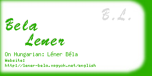 bela lener business card