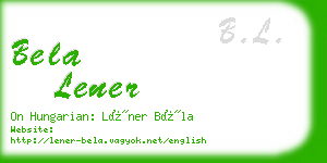 bela lener business card